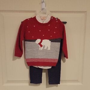 2/3Y Caramelo Kids Red & Navy 3 pc Set
